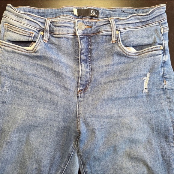 KUT From The Kloth Womens Jeans Distressed Light Wash High Rise Size 14W - Picture 3 of 6